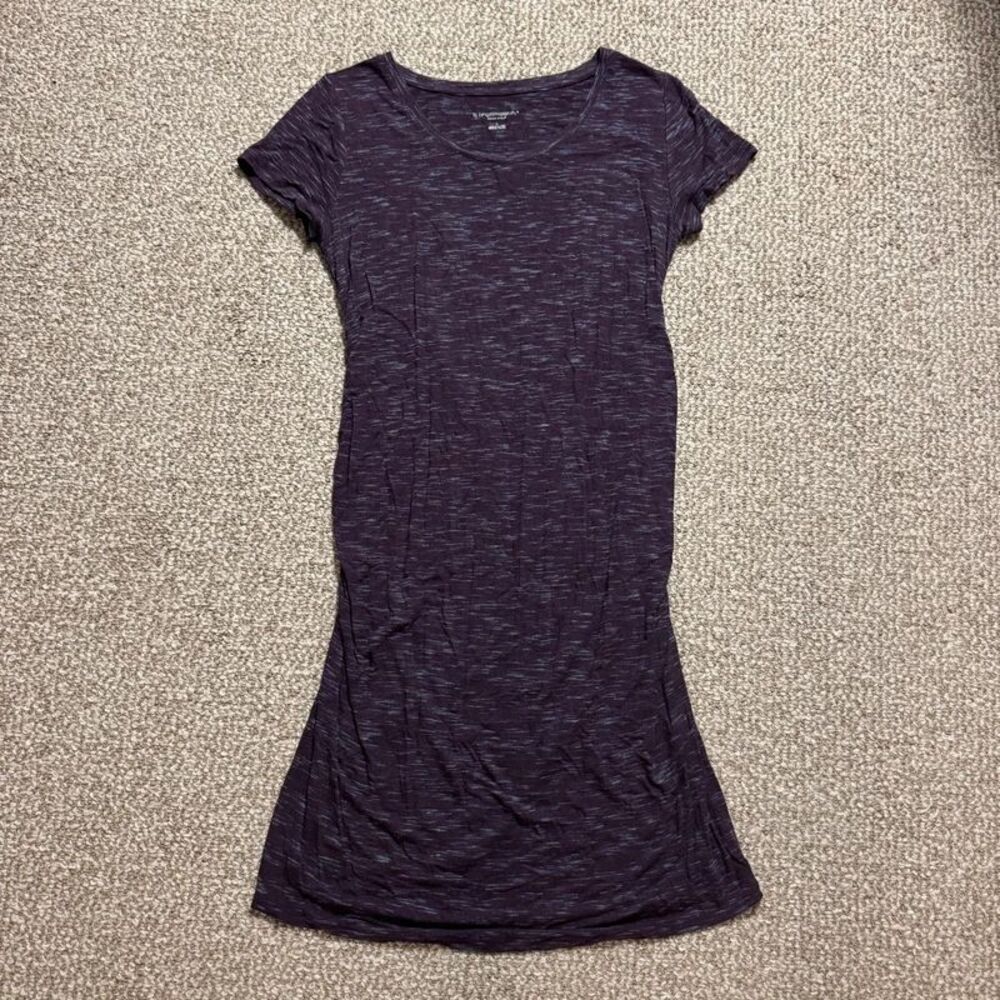 Liz Lange Maternity T-Shirt Dress Purple Space Dye Short Sleeve Small